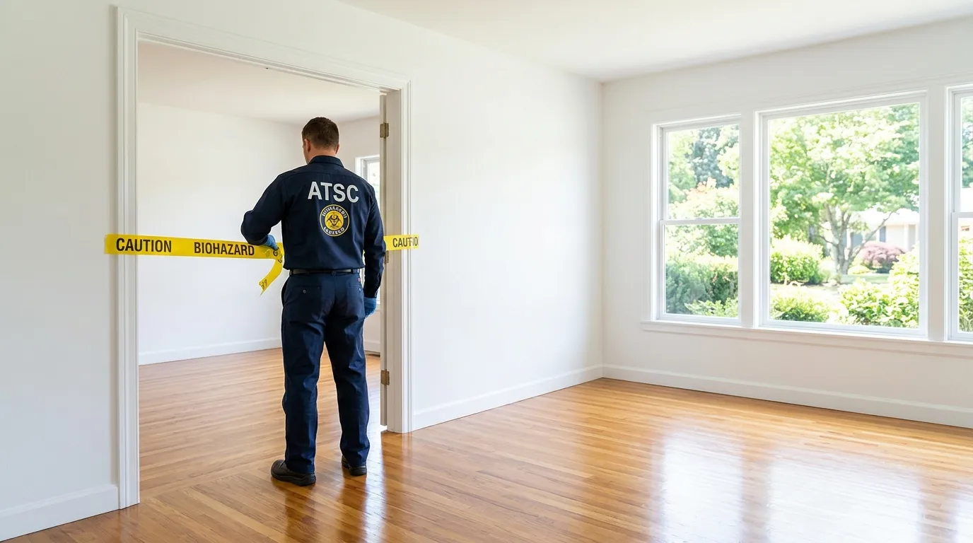 Certified biohazard cleanup crew performing Decomposition Cleanup in West Bountiful